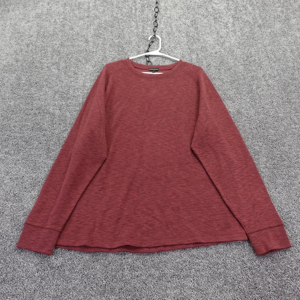 Banana Republic T Shirt Mens Extra Extra Large Red Long Sleeve Slub Knit Cotton